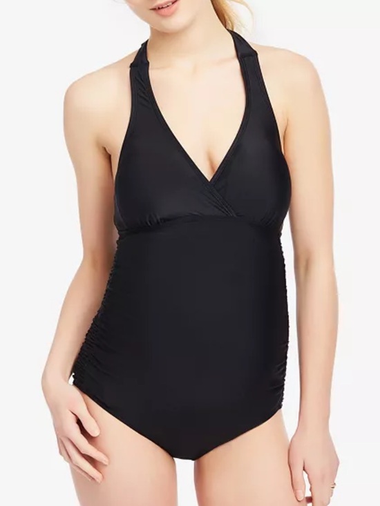 Motherhood Other - Motherhood Maternity Beach Bump Smocked Waist Maternity One-Piece Swimsuit Small